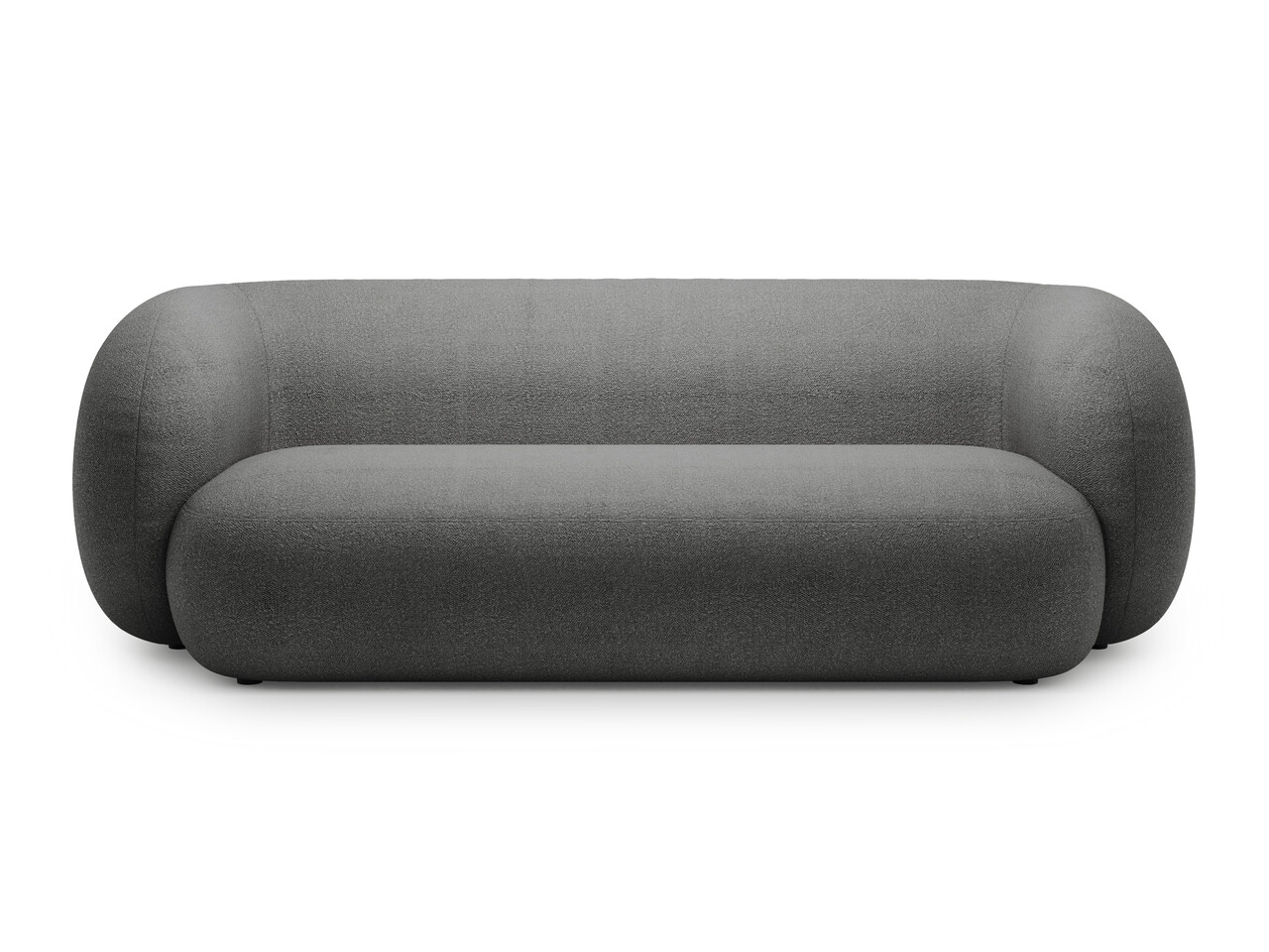 Canapea modulara 3 locuri, Kate, Micadoni Home, 213x99x76 cm, tesatura boucle, gri inchis - imagine 5